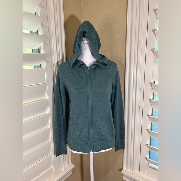 90 Degree By Reflex Women's Green Zip-Up Hoodie - Picture 1 of 6
